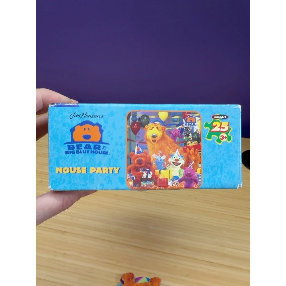 Vintage 1999 Bear in the Big Blue House Mouse Party 25 Pc Puzzle RoseArt